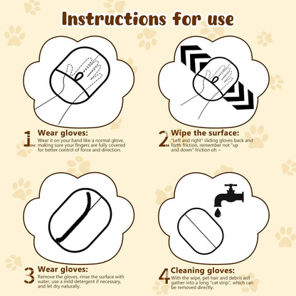 Pet Hair Removal Gloves,Electrostatic Gloves Pet Hair, Efficient Grooming Glove for Cats Dogs, Reusable Pet Hair Removal Tool for Couch, Furniture, Carpet, Curtain (3)