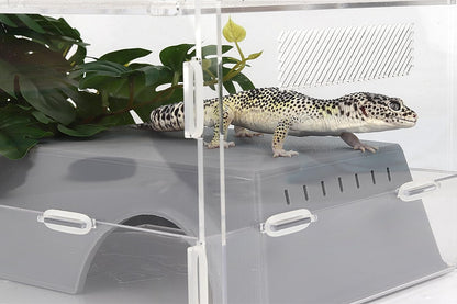 Snake Hide, Leopard Gecko Tank Accessories for Reptile Ball Python Crested Gecko Lizard Bearded Dragon - GrayHideXL