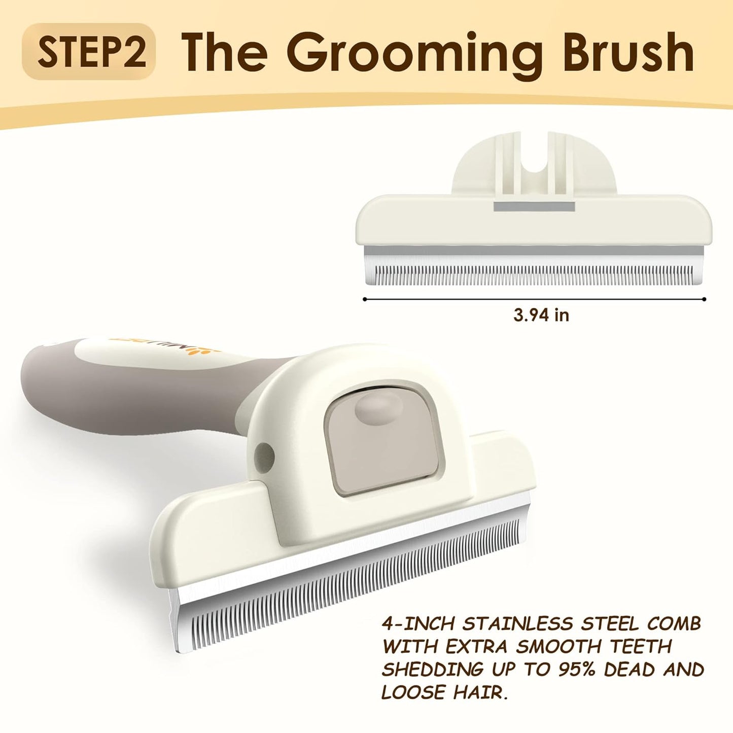 Professional Deshedding Dog Brush Grooming Kits, for Long-Haired Dogs and Cats - Dog Deshedding Brush and Slicker Brush Set 3 in 1 Gift Box for Long Hair Pets like Golden Retriever