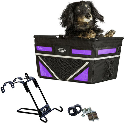 TRAVELIN K9 Pet-Pilot MAX Dog Bicycle Basket Carrier | 8 Color Options for Your Bike (Purple)
