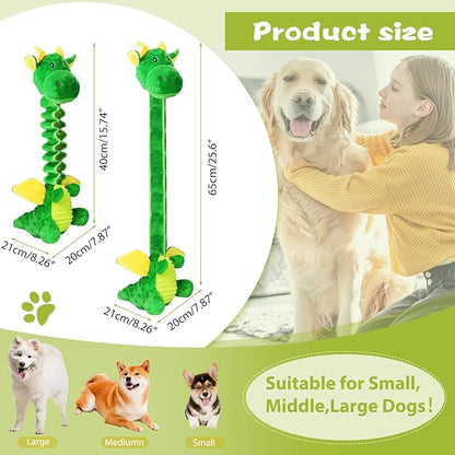 Large Squeaky Dog Toys, Tug-of-War Puppy Toys with Crinkle Paper, Stuffed Plush Animal Dog Toys to Keep Them Busy, Bonding Time Pet Toys for Small, Medium, Large Dogs