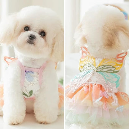 Cat/Small Dog Pretty Fairy Costume Clothing - Cute Dress Outfit for Spring Halloween Christmas Girl Party (S)