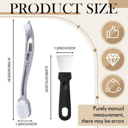 Bird Cage Cleaner with Two Brush Heads Stainless Steel Bird Droppings Cleaning Scraper Long Handle Tool for Cleaning Parrot Cages Pet Supply Cage Accessory