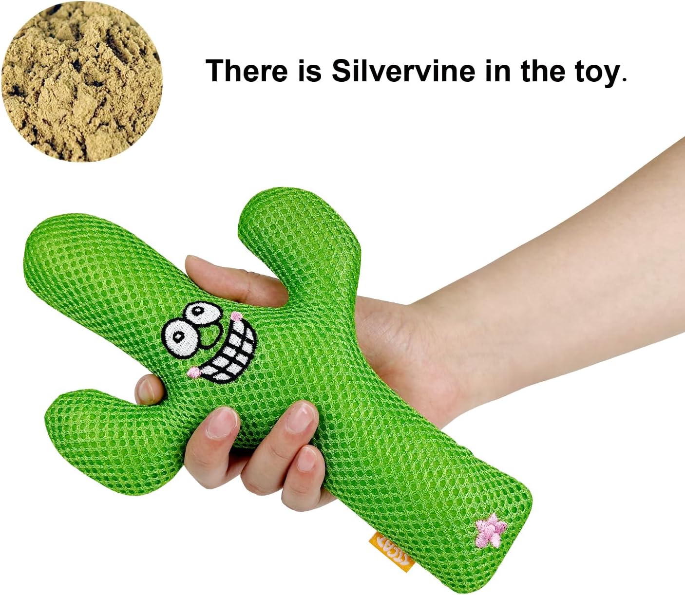TTcat Catnip Silvervine Matatabi Pillow for Cats & Kittens,Large Cat Cactus Toy Cat Kicker Toy Chew Toy for Indoor Cats.