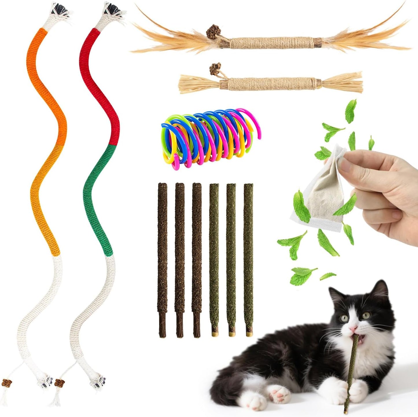 Silvervine Sticks for Cats Cat Chew Toy, Cat Teething Toys for Dental Cleaning Teeth, Cats Chew Stick for Kitten Teething, Kitten Chew Toys (15PCS)