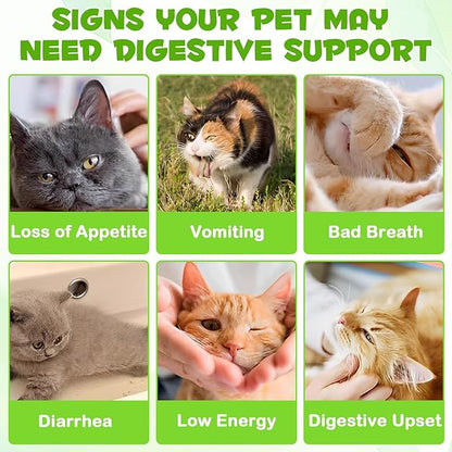 3-in-1 Probiotics for Cats with Digestive Enzymes & Prebiotics, Cats Probiotics Supplement Help Digestive Support Gut Health, Sutiable for All Ages, 60ml