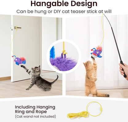 Potaroma Cat Toys Flapping Fish, Interactive Realistic Anglerfish Toy Stuffed with Catnip and Crinkle Paper Hangable Design for Bored Indoor Kittens 5.5 Inches