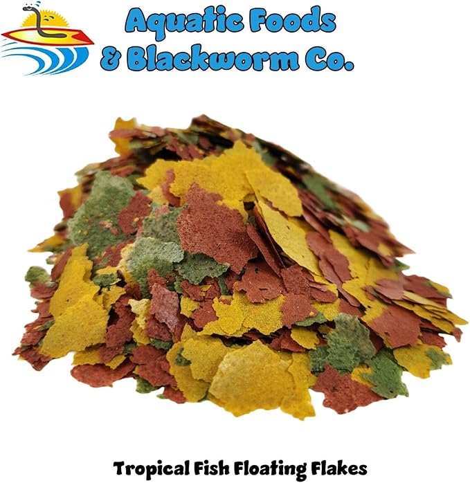 Aquatic Foods Inc. Tropical Fish Flakes, Mix of Krill, Color Enhancing, Spirulina Flakes for Cichlids, Angels, Tetras, Guppies, All Tropical Fish...WL…2-lbs Poly Bag