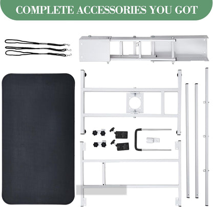 43.3" Hydraulic Grooming Table for Dogs-350LBS Electric Dog Grooming Table,22''-39'' Adjustable Height with Arm & Noose