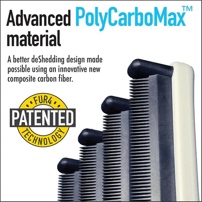 FUR4 deShedding Cat Brush for Short Hair Cats – Pet Hair Brush with 4 Carbon Fiber Edges – deShedding Tool Removes Loose Fur – Gentle & Effective Cat Grooming Brush for Shedding