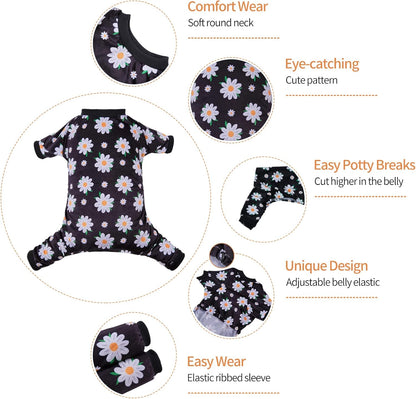 CuteBone Small Dogs Outfit Soft Puppy Onesies Pjs Dog Pajamas Pet Coat Cat Apparel Comfy Doggie Jumpsuit Bodysuit for All Seasons P221XL