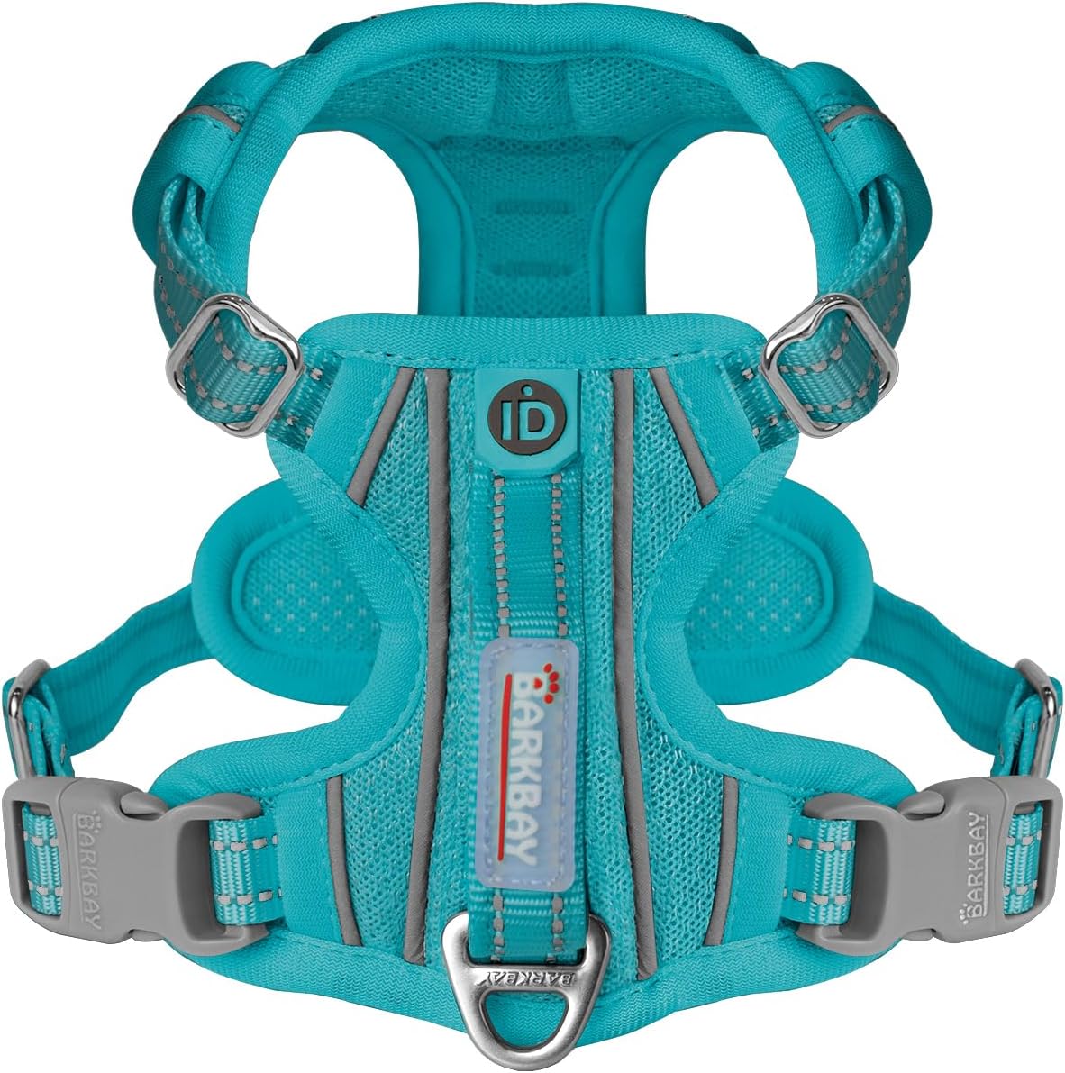 BARKBAY Dog Harness No Pull with ID Tag Pocket - Heavy Duty, Reflective, Easy Control for Large Dogs(Ocean Blue,XS)