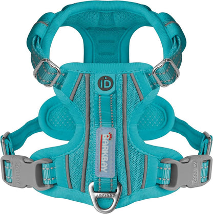 BARKBAY Dog Harness No Pull with ID Tag Pocket - Heavy Duty, Reflective, Easy Control for Large Dogs(Ocean Blue,XS)