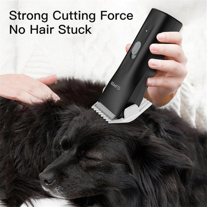 Prowerful Home Professional Dog Grooming Kit Clipper Low Noise USB Rechargeable Gifts for Dog Cat Black,TS006