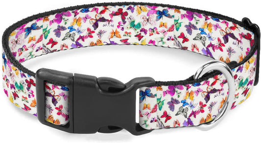 Colorful Butterfly Dog Collar Pet Neck Strap for Small Medium Large Dogs Soft Adjustable Buckle