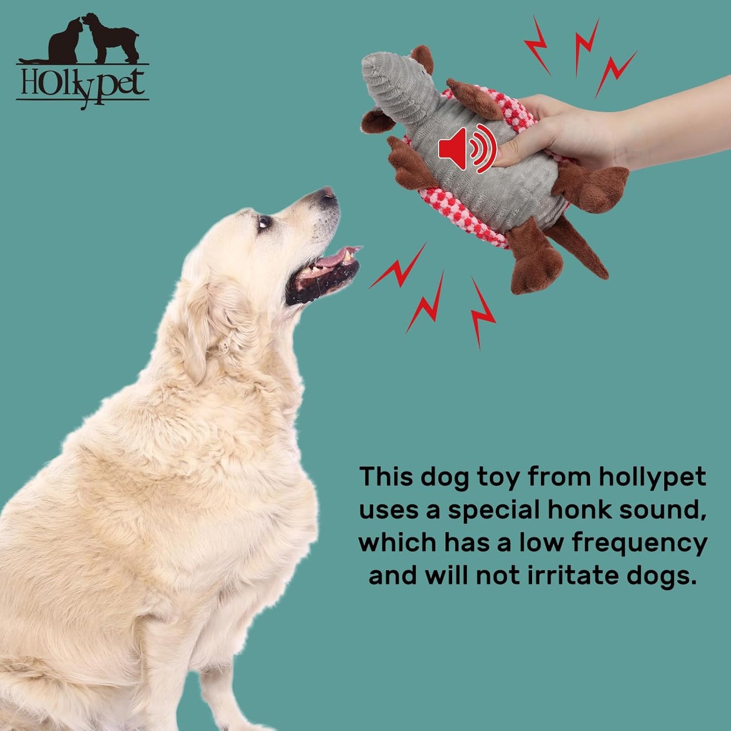 Hollypet Plush Dog Squeaky Toy Stuffed Armadillo Animal Pet Puppy Chew Toys with Clean Teeth for Small Medium Large All Breed Sizes Dogs, Light Pink and Bright Pink,8 in