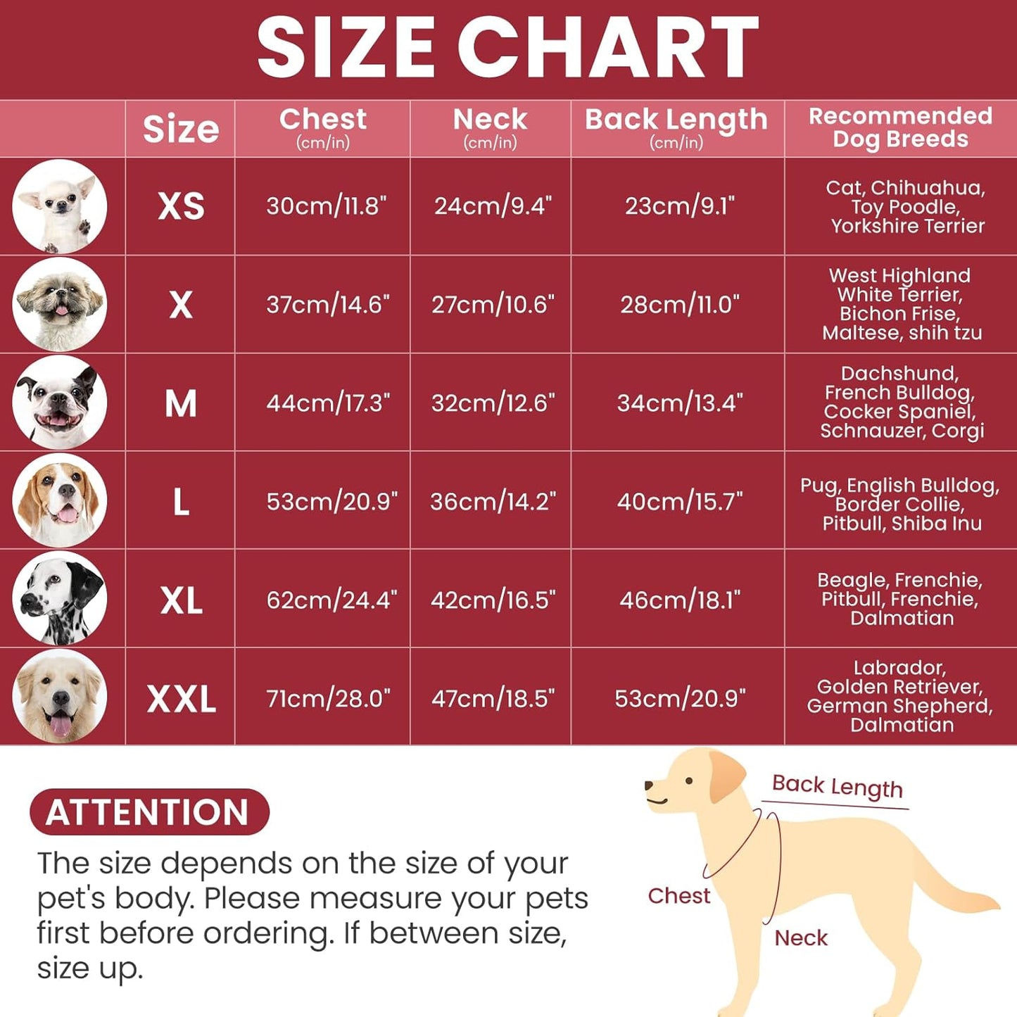 BRKURLEG Christmas Dog Sweaters for Cold Weather, Warm Turtleneck Sweaters for Small Dogs, Xmas New Year Pet Pullover Knitted Sweatshirt Outfit for Cats, Chihuahua,Yorkie (Red, XS)