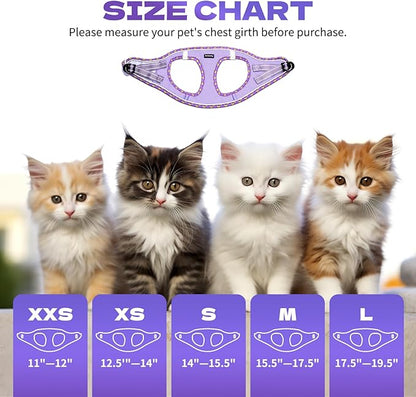 Rttochfy Cat Harness and Leash Set, Escape Proof Kitten Harness, Soft and Breathable Vest with Reflective Strip, Easy to Wear for Cats Walking and Traveling (Purple, XXS)