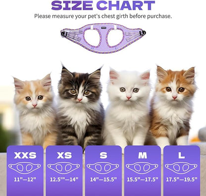 Rttochfy Cat Harness and Leash Set, Escape Proof Kitten Harness, Soft and Breathable Vest with Reflective Strip, Easy to Wear for Cats Walking and Traveling (Pink, M)