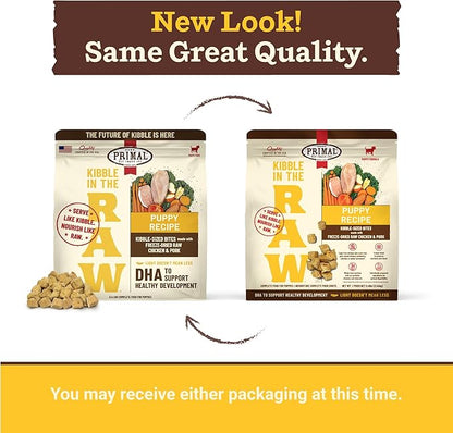 Primal Kibble in The Raw, Freeze Dried Dog Food, Puppy Recipe, Scoop & Serve, Made with Raw Protein, Whole Ingredient Nutrition, Crafted in The USA, Dry Dog Food 5.4 lb Bag