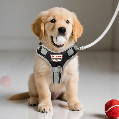 Dog Vest Harness, No Pull Vest with Handle, Training for Walking, Running, Dog Harness Medium Size Fits Neck 18-21 Inch and Chest 20-26 Inch, Black Adjustable Service Dog Vest with 2 Pocket, M