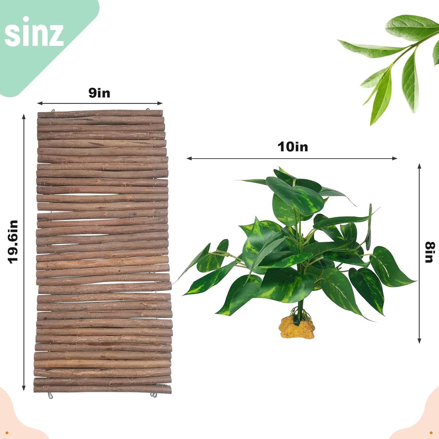 Reptile Hide Bearded Dragon Tank Accessories Large Climbing Wooden Bridge Hideout Tortoise Basking Platform Ramp Decor for Snake Lizard Ball Python Tortoise Leopard Gecko