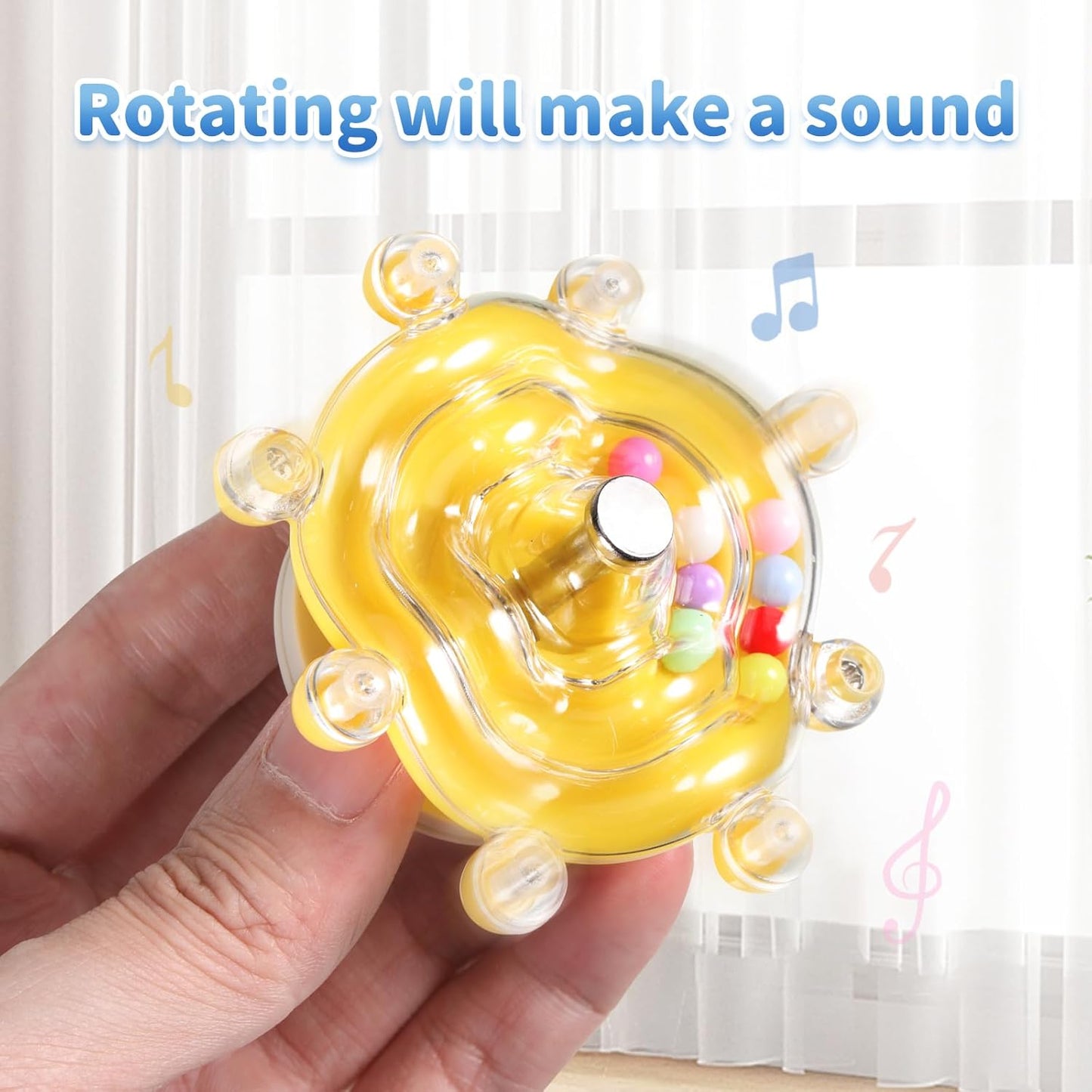 2Pcs Bird Spinner Hanging Toys for Parakeets, Interactive Wheel for Small Medium Parrots, Cockatiels, Conures - Rattle Chew Beak Exercise