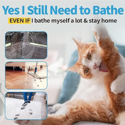 Mooncat Waterless Cat Shampoo, 100% Licking Safe & Vet Approved No Rinse Dry Bath Foam - Gentle Deodorizer for Short Haired Cats, Seniors & Kittens - Soothes Sensitive Skin, Reduces Dander & Odor