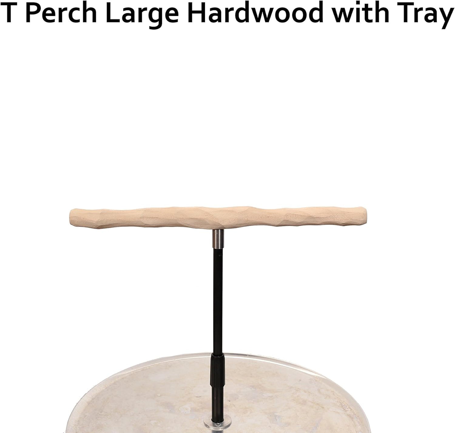 Parrot Training Perch Stand with Potty Tray (T Perch Hardwood, Large)
