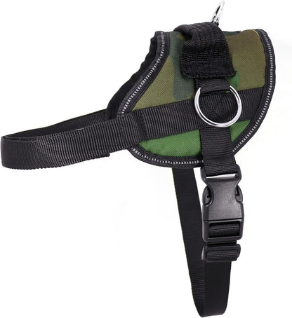 Bark Appeal Green Camo No-Pull Dog Harness for Extra Small to Small Sized Pets – Adjustable, Reflective Vest with 3 Leash Clips for Added Control, Easy Walks & Training – Small