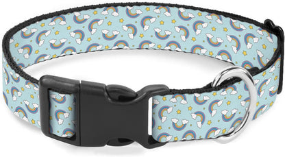 Rainbow Cloud Stars Dog Collar Pet Neck Strap for Small Medium Large Dogs Soft Adjustable Buckle