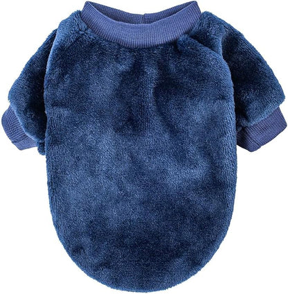 FabriCastle Dog Sweater, 3-Pack Dog & Cat Clothes, Ultra Soft and Warm Pet Jackets XXS XS for Small Dogs Boy & Cats, Winter Pet Apparel Costumes, Puppy Outfits (Grey,Blue,Dark Blue, XX-Small)