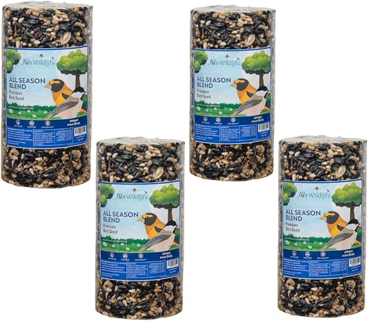JCs Wildlife All Season Blend Premium Bird Seed Small Cylinder, 1.75 lb (4 Cylinder)