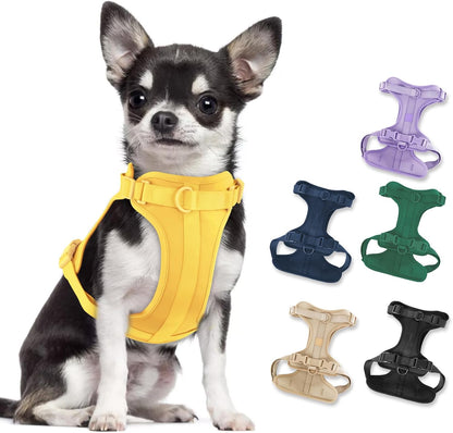 No Pull Lightweight Dog Harness: Adjustable Durable Breathable Mesh Pet Vest Harness with Soft & Comfortable Cushion, for Small Medium Large Dogs (XS, Butter Yellow)