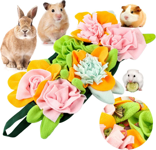 Rabbit Foraging Mat, Guinea Pig Toys19.69" X 10.63"Small Animal Foraging Mat,Enrichment Toy Promotes Natural Foraging Behavior and Mental Stimulation for Rabbits Ferrets Chinchillas