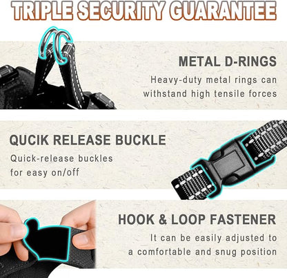 Dog Harness Step in Dog Vest Harness, Reflective Adjustable Puppy No Pull Harness Breathable Soft for Small and Medium Dogs Cats, Black, XXS