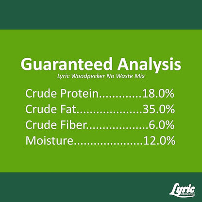 Lyric Woodpecker Wild Bird Seed - No Waste Bird Seed with Nuts, Dried Fruit & Shelled Seeds - 20 lb bag