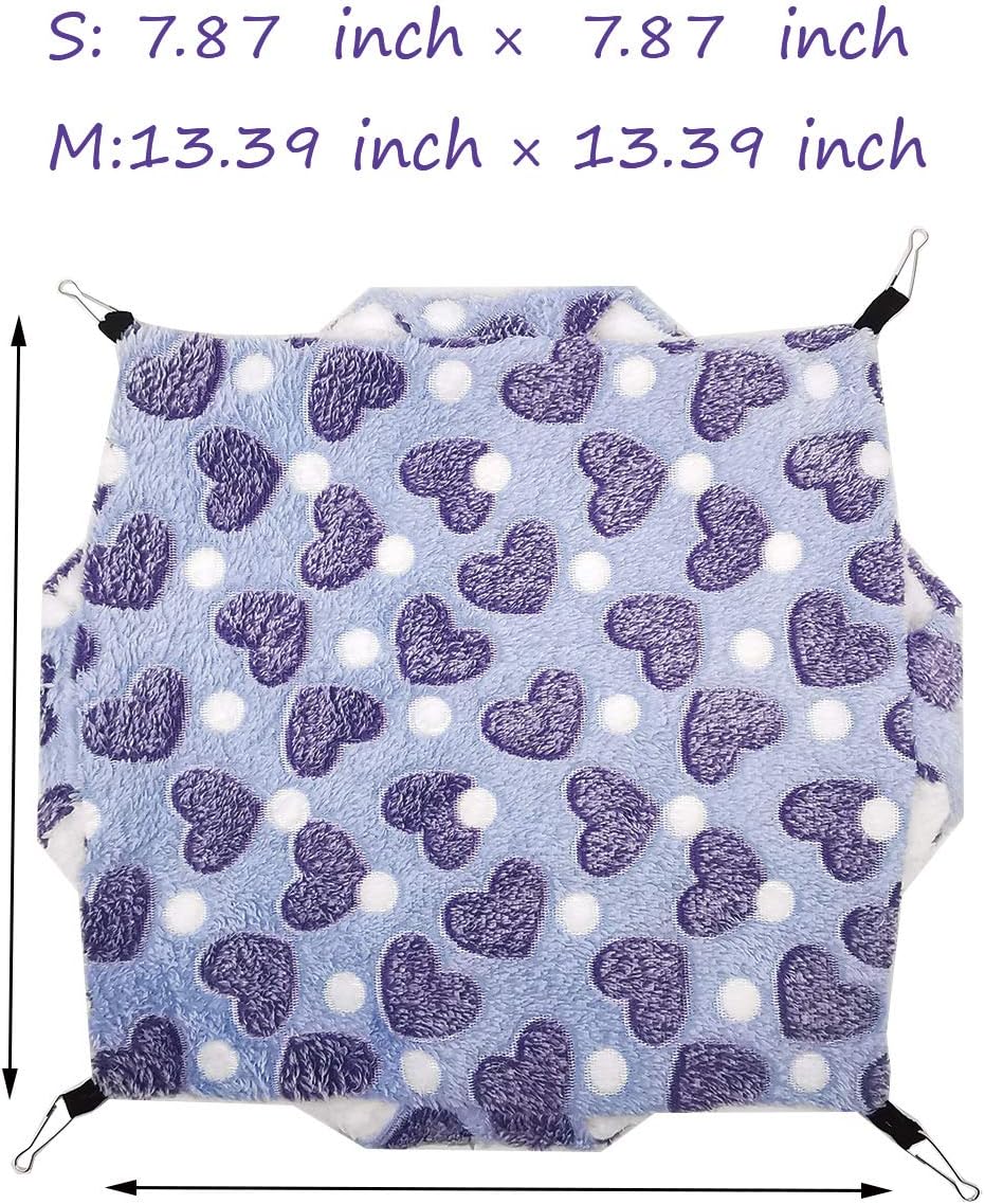 LEFTSTARER Bunkbed Sugar Glider Hammock, Ferret Beds, Small Pet Cage Accessories - Chinchilla, Hamster Bedding (Green-Heart, Medium)