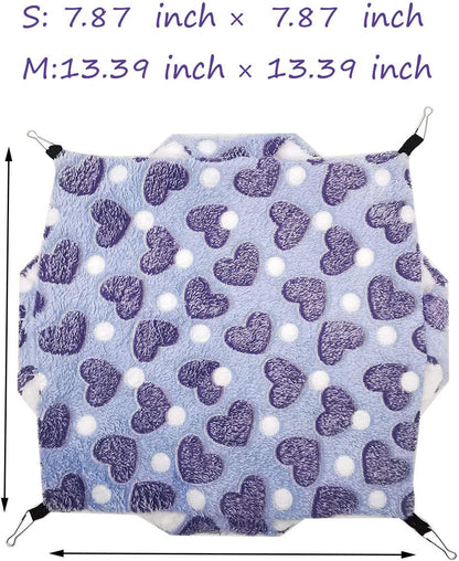 LEFTSTARER Bunkbed Sugar Glider Hammock, Ferret Beds, Small Pet Cage Accessories - Chinchilla, Hamster Bedding (Green-Heart, Medium)