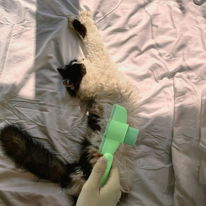 2PCS Cat Comb Dog Hair Comb，Pet Grooming Cleaning Comb，Pet Hair Removal Tool with Release Button