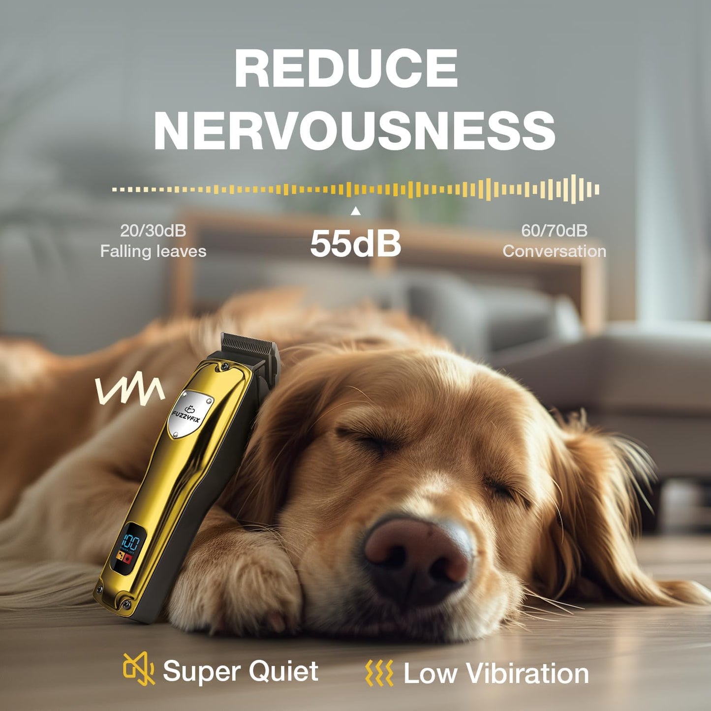 Dog Clippers for Grooming for Thick Heavy Coats, Professional Pet Grooming Clippers Supplies Kit Low Noise Rechargeable Stainless Steel Hair Trimmers with Ceramic Blade for Dogs Cats Animals