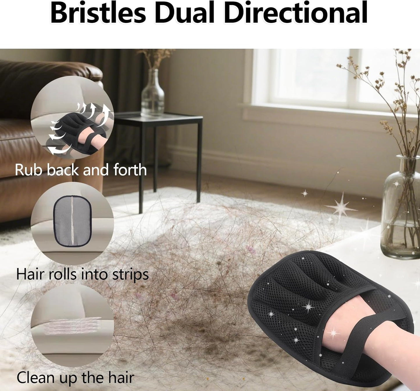 Pet Hair Removal Glove for Dogs & Cats - Reusable Magic Brush pet Hair Removal Tool（1pcs）