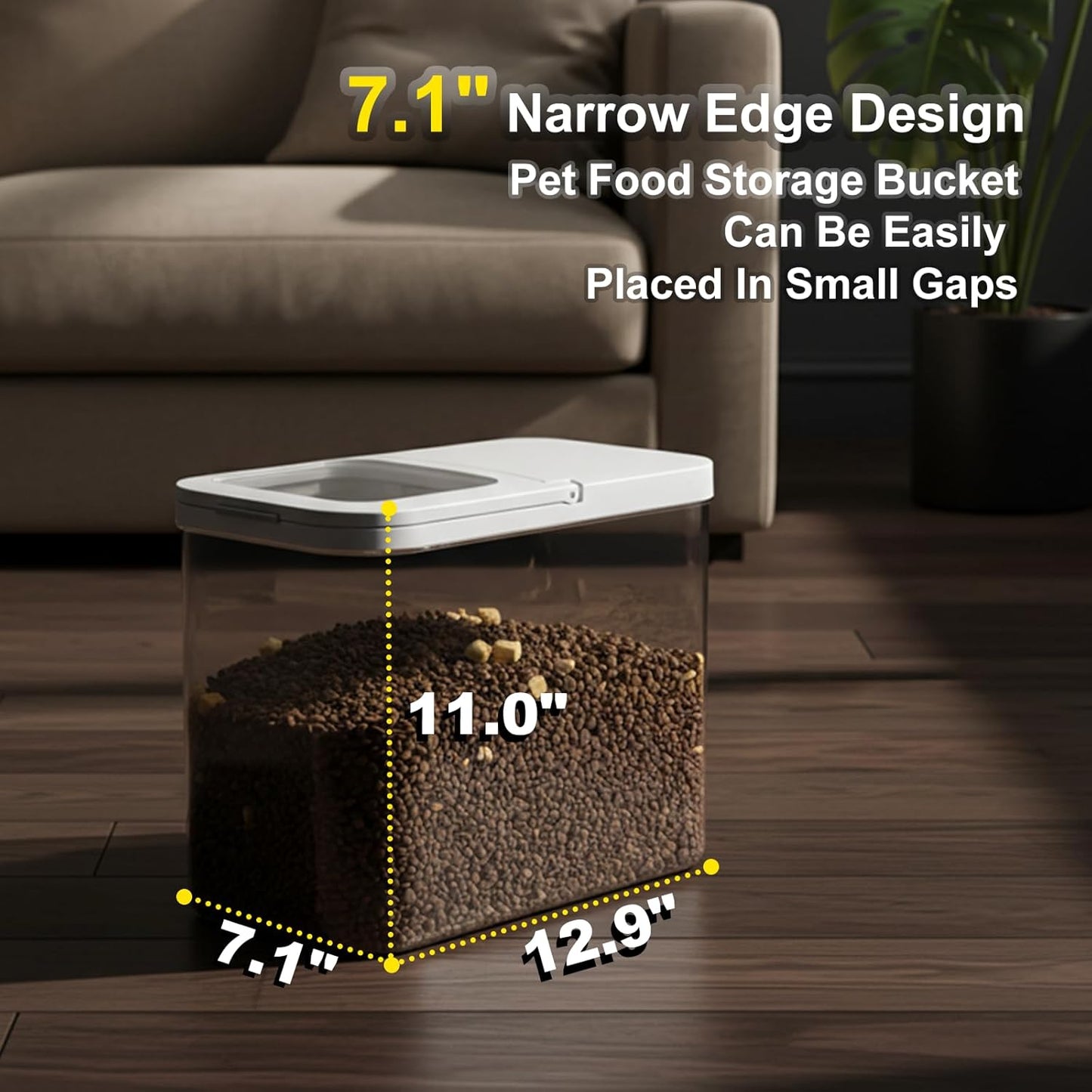 LivLab Mker Pet Food Storage Containers With Lids & Scooper - Dog Food Storage Container,12L/12KG/25LBS,BPA Free Airtight Storage Containers Store Dry Food For Kitchen Pantry