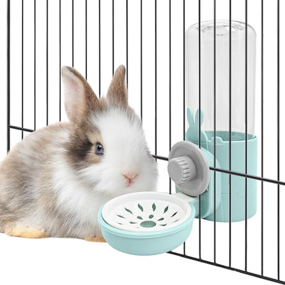 kathson Rabbit Water Dispenser for Cage 17 Oz Hanging Guinea Pig Water Bottle No Drip Gravity Automatic Bunny Water Bottle No Leak Small Animal Water Bottle for Chinchilla Ferret Hamster(Light Blue)