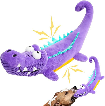 Tough Dog Toys Indestructible, Stuffed Chew Large Dog Toys to Keep Them Busy, Interactive Squeaky Tug of War Doggie Toy, Chew Guard Technology