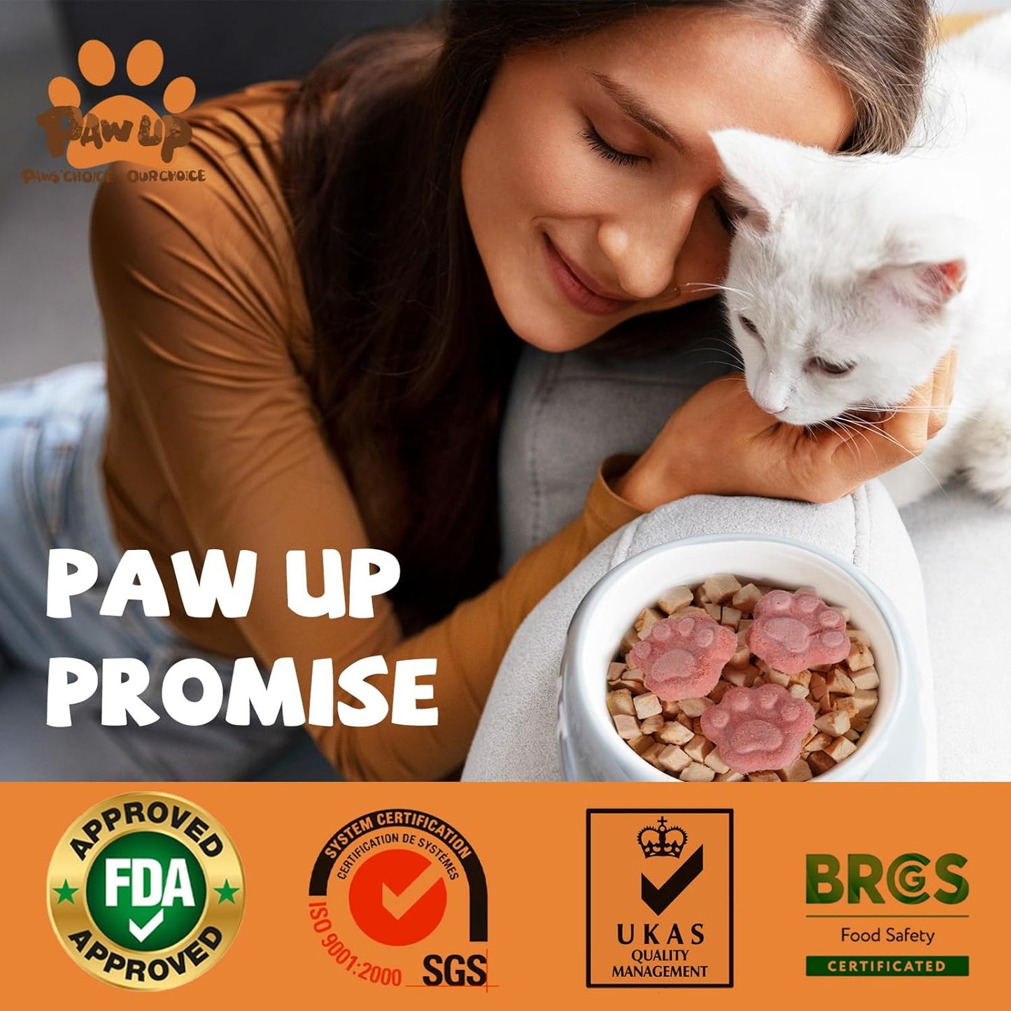 PAWUP Freeze Dried Cat & Dog Treats, Natural Quail Egg Yolk, Rich in Antioxidants Cranberry Added, High-Protein Pet Snacks for Coat & Urinary Health, 3.5 oz