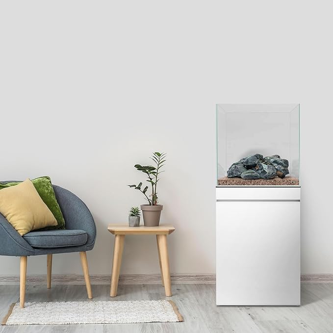 UNS Ultra Clear Rimless Tank - 33GAL | 125L - 19.68x19.68x19.68 | 50x50x50 CM, 8mm Glass Thickness, Leveling Mat Included - Low Iron, High Clarity Fish Tank w/ 45° Mitered Edge - [50C]