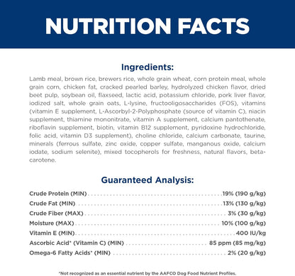 Hill's Science Diet Adult 1-6, Adult 1-6 Premium Nutrition, Small Kibble, Dry Dog Food, Lamb & Brown Rice, 4.5 lb Bag