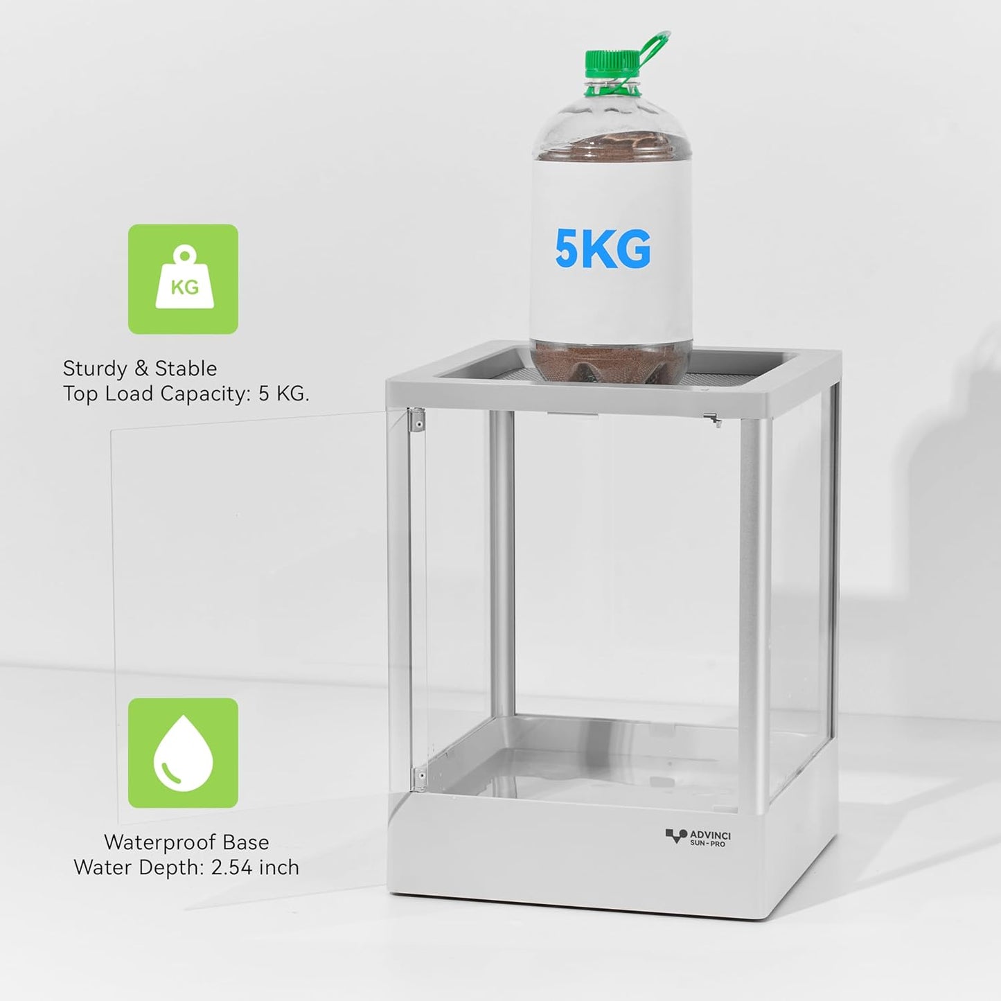 Reptile Glass Terrarium 12"x12"x16" 9.5 Gallon Knock-Down Dual-Locking Security Mesh Ventilation Durable Aluminum Frame Stackable Easy Assembly Customizable Side Panels (Glass or Insulated)