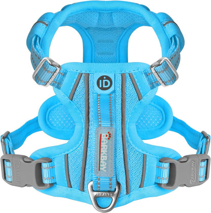 BARKBAY Dog Harness No Pull with ID Tag Pocket - Heavy Duty, Reflective, Easy Control for Small Dogs(Blue,S)